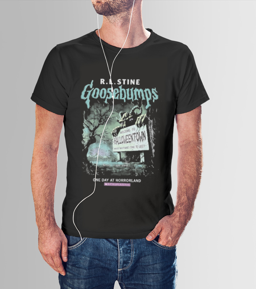 R.L. Stine Goosebumps One Day At Horrorland Halloween T-Shirt