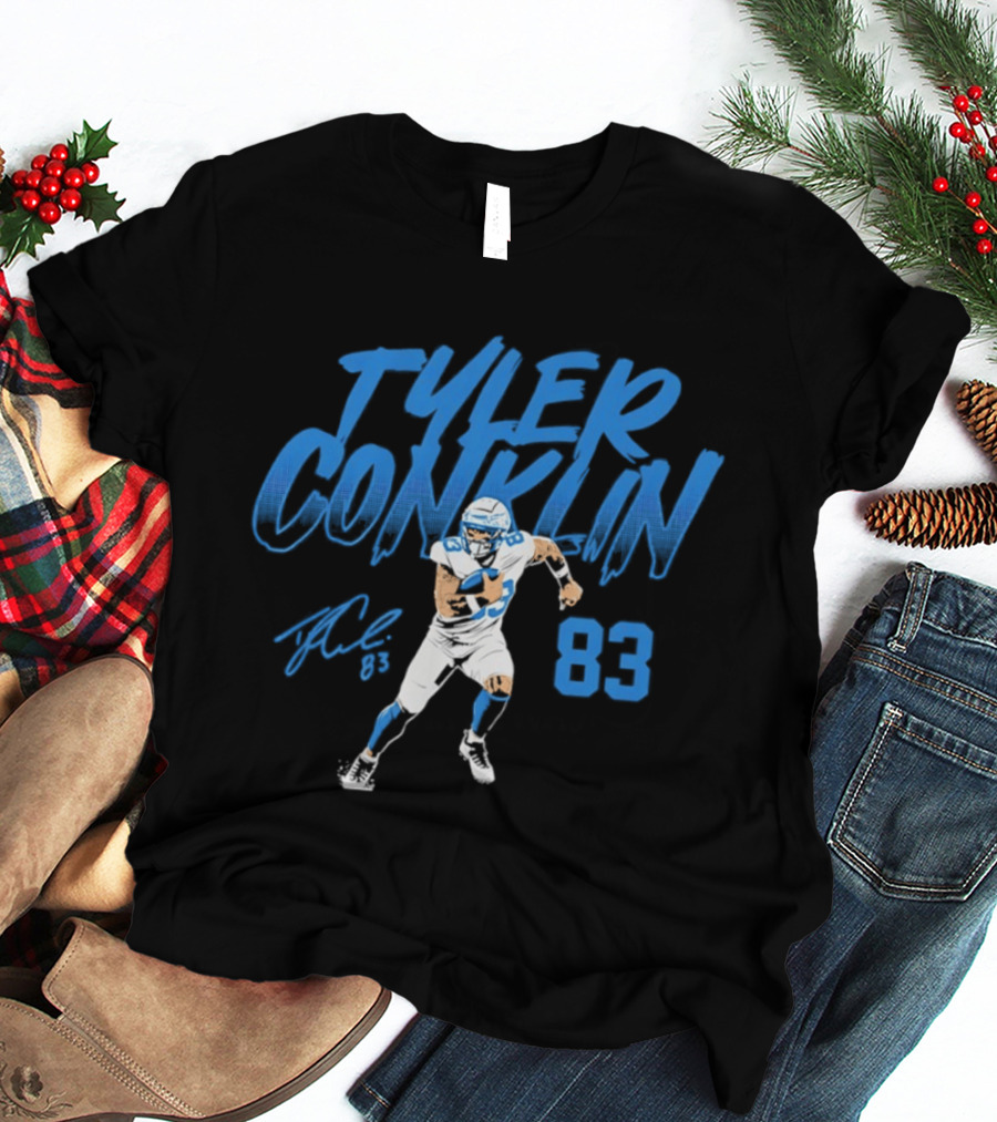 TYLER CONKLIN 83 Detroit Lions Dynamic Pose T-Shirt