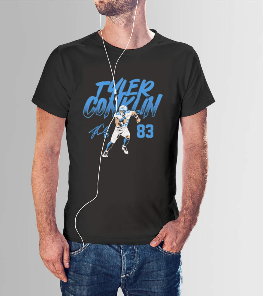 TYLER CONKLIN 83 Detroit Lions Dynamic Pose T-Shirt