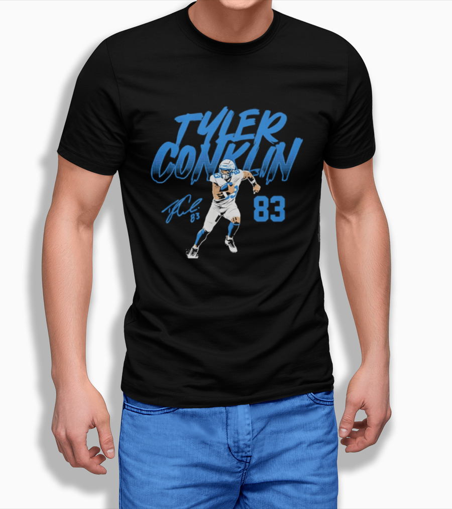 TYLER CONKLIN 83 Detroit Lions Dynamic Pose T-Shirt