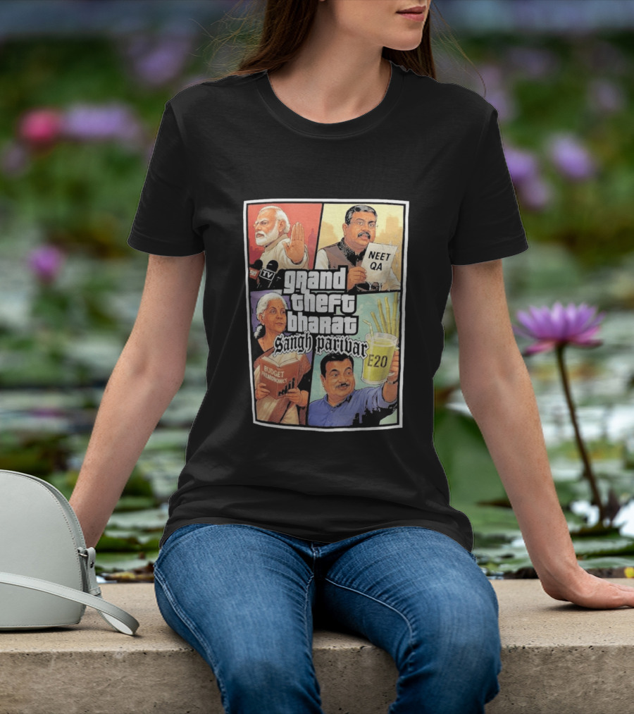 Grand Theft Bharat Sangh Parivar NEET QA Budget Perkonomics E20 T-Shirt