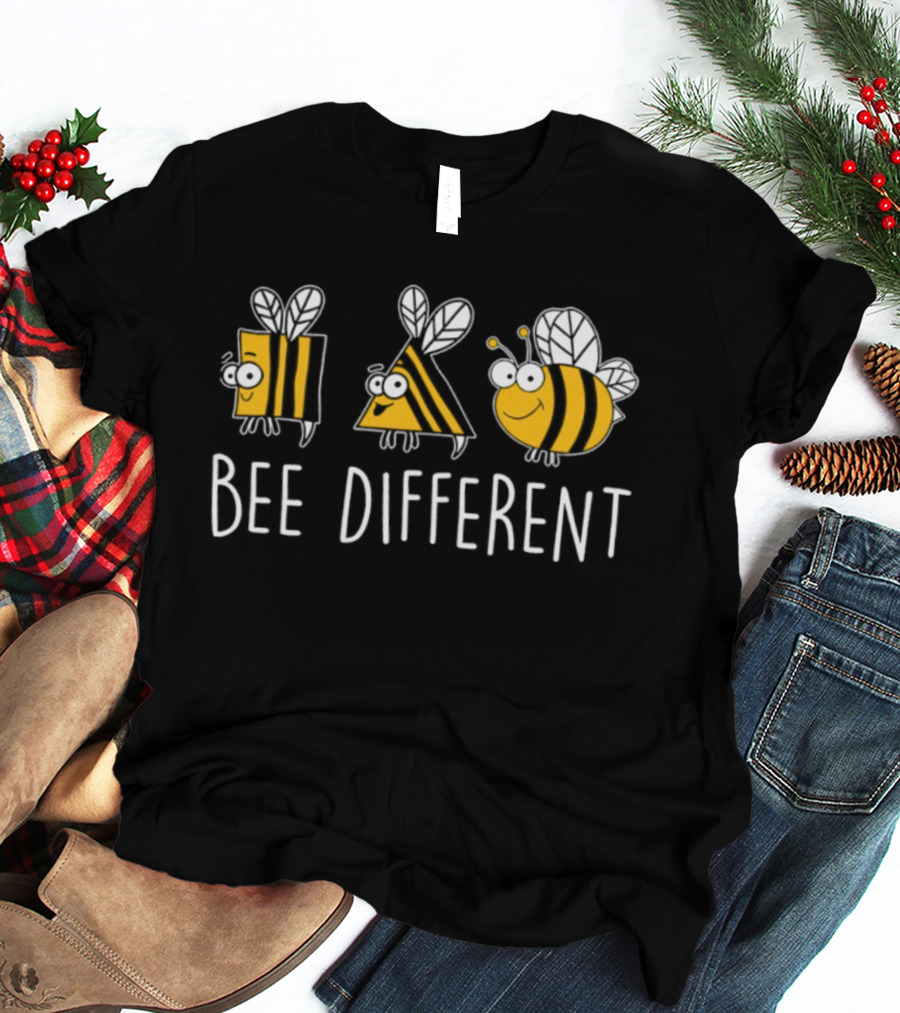 Bee Different Fun Shapes Striped Insects T-Shirt