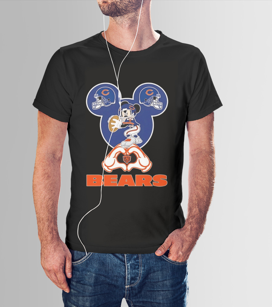 Mickey Mouse Chicago Bears Football Collaboration Bears T-Shirt