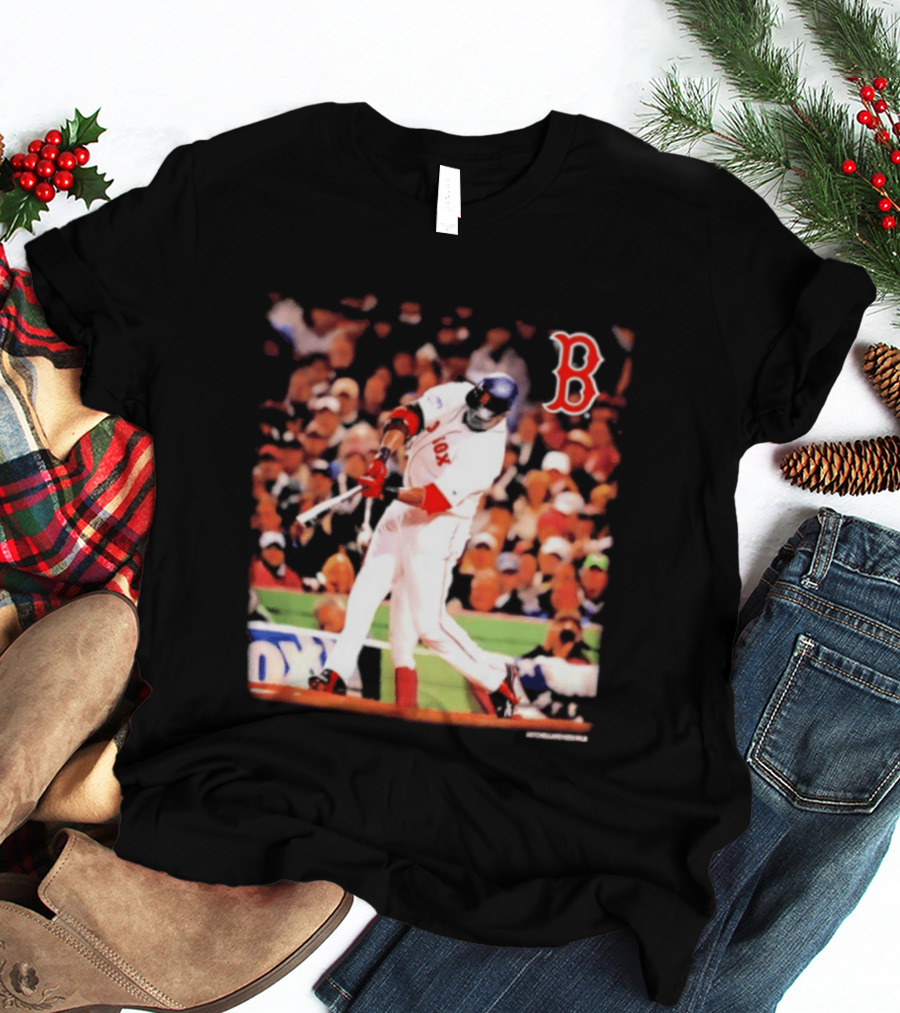 Boston Red Sox David Ortiz Iconic Swing Moment T-Shirt