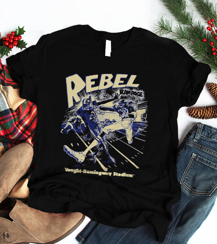 Rebel Rampage Ole Miss Football Vaught Hemingway Stadium T-Shirt