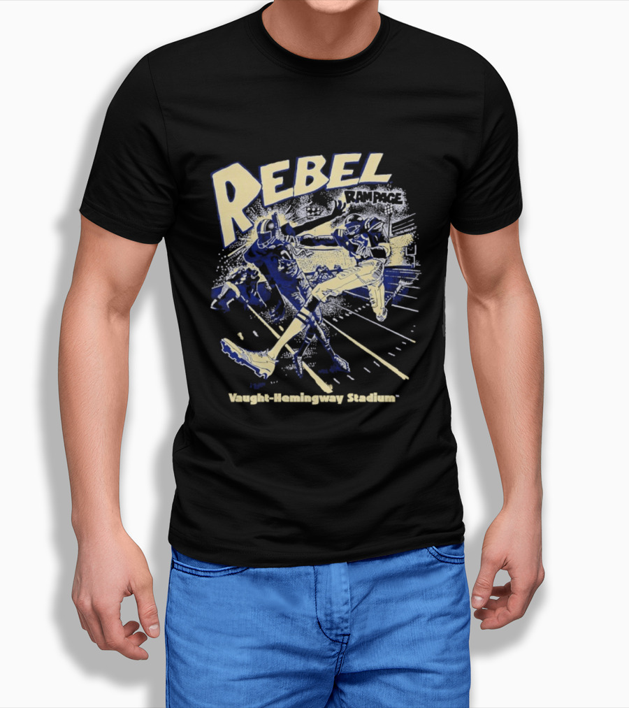 Rebel Rampage Ole Miss Football Vaught Hemingway Stadium T-Shirt