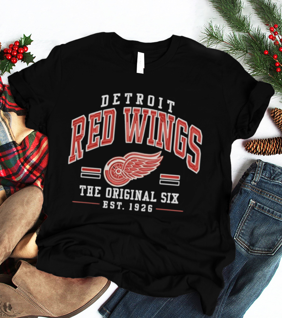 Detroit Red Wings The Original Six Est 1926 Vintage Hockey Team T-Shirt