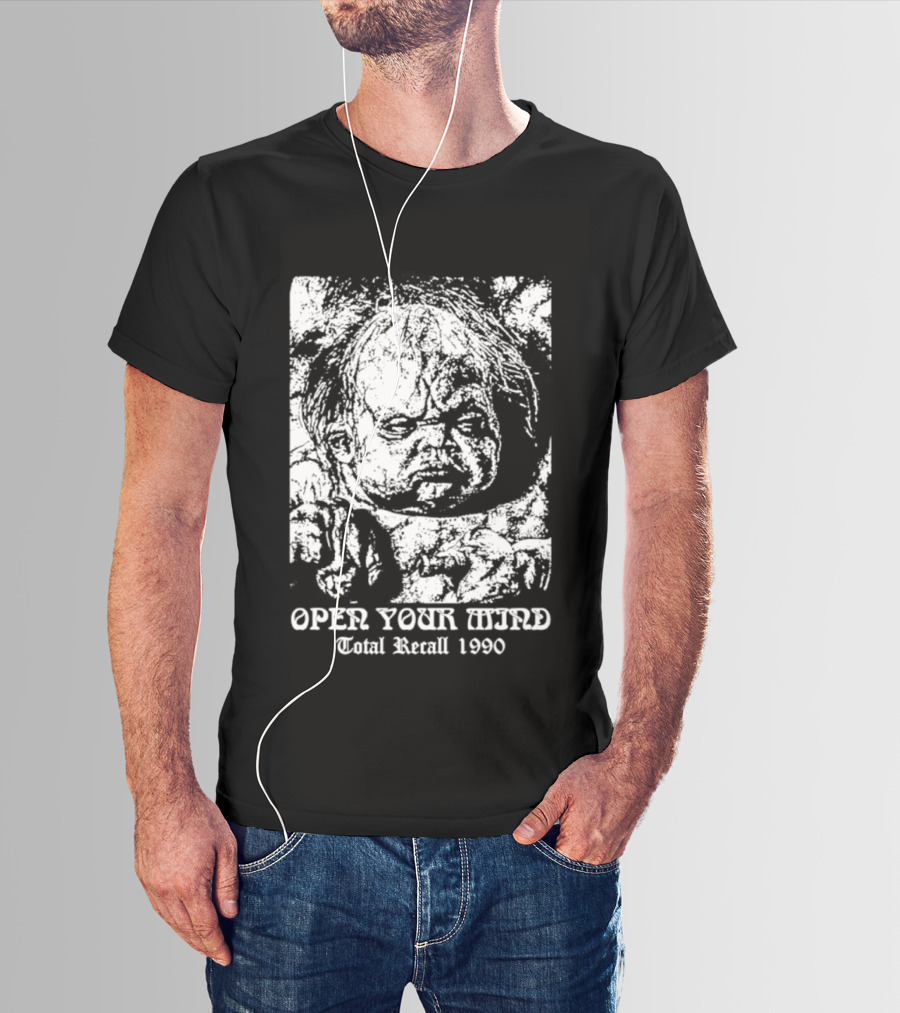 Open Your Mind Total Recall 1990 Arnold Schwarzenegger T-Shirt
