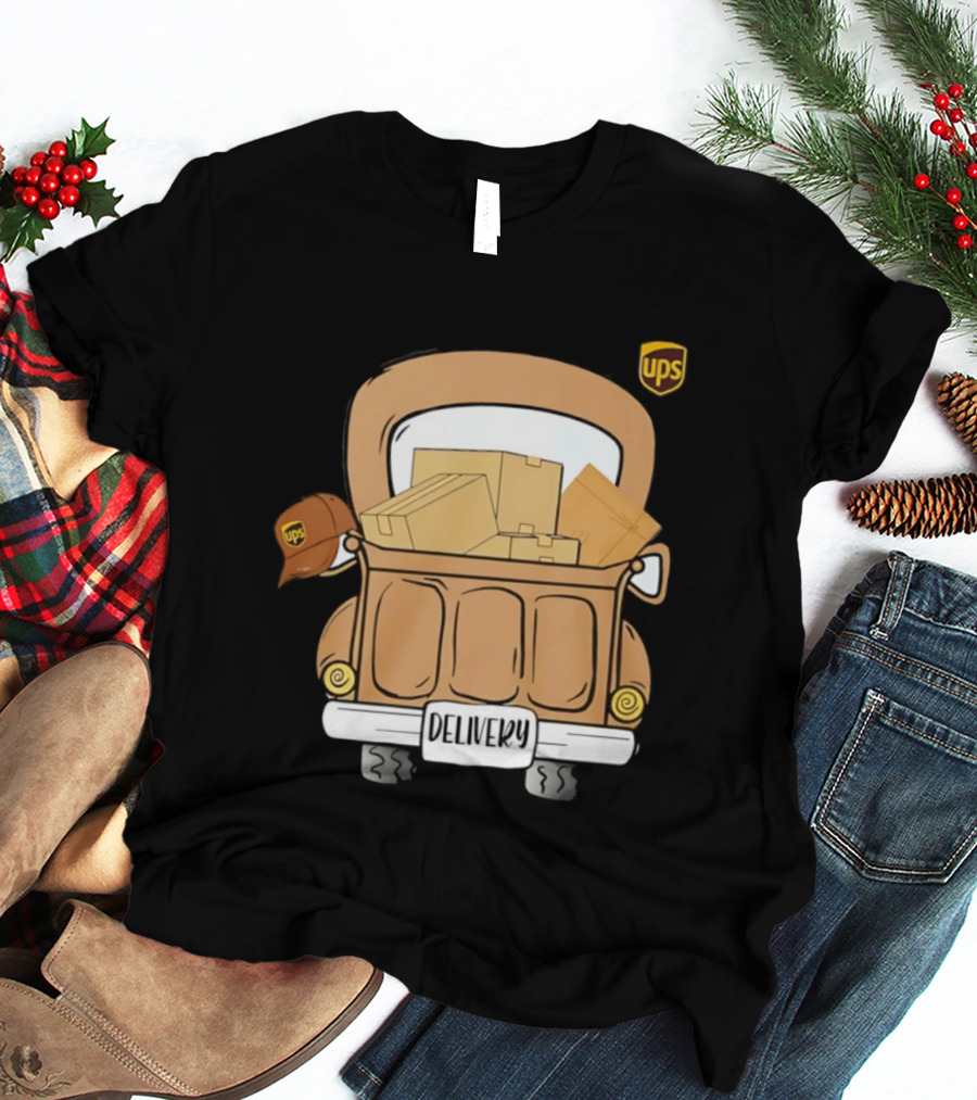 UPS Delivery Truck With Packages And Hat T-Shirt