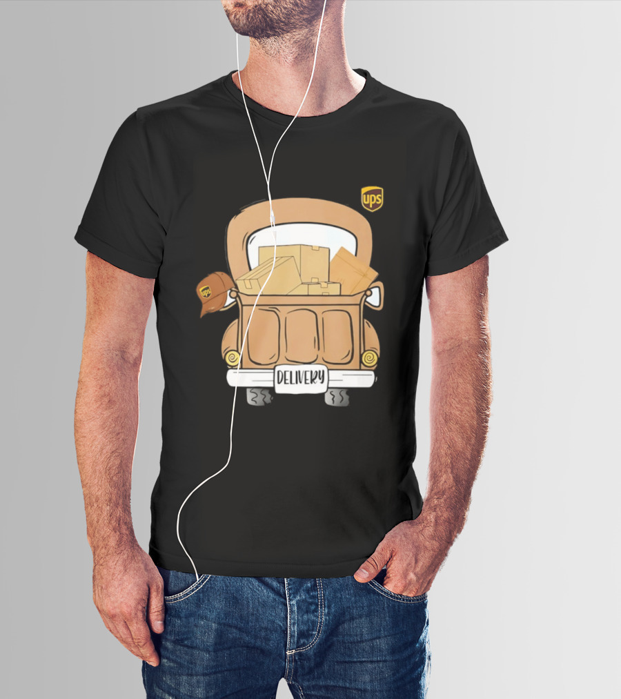 UPS Delivery Truck With Packages And Hat T-Shirt