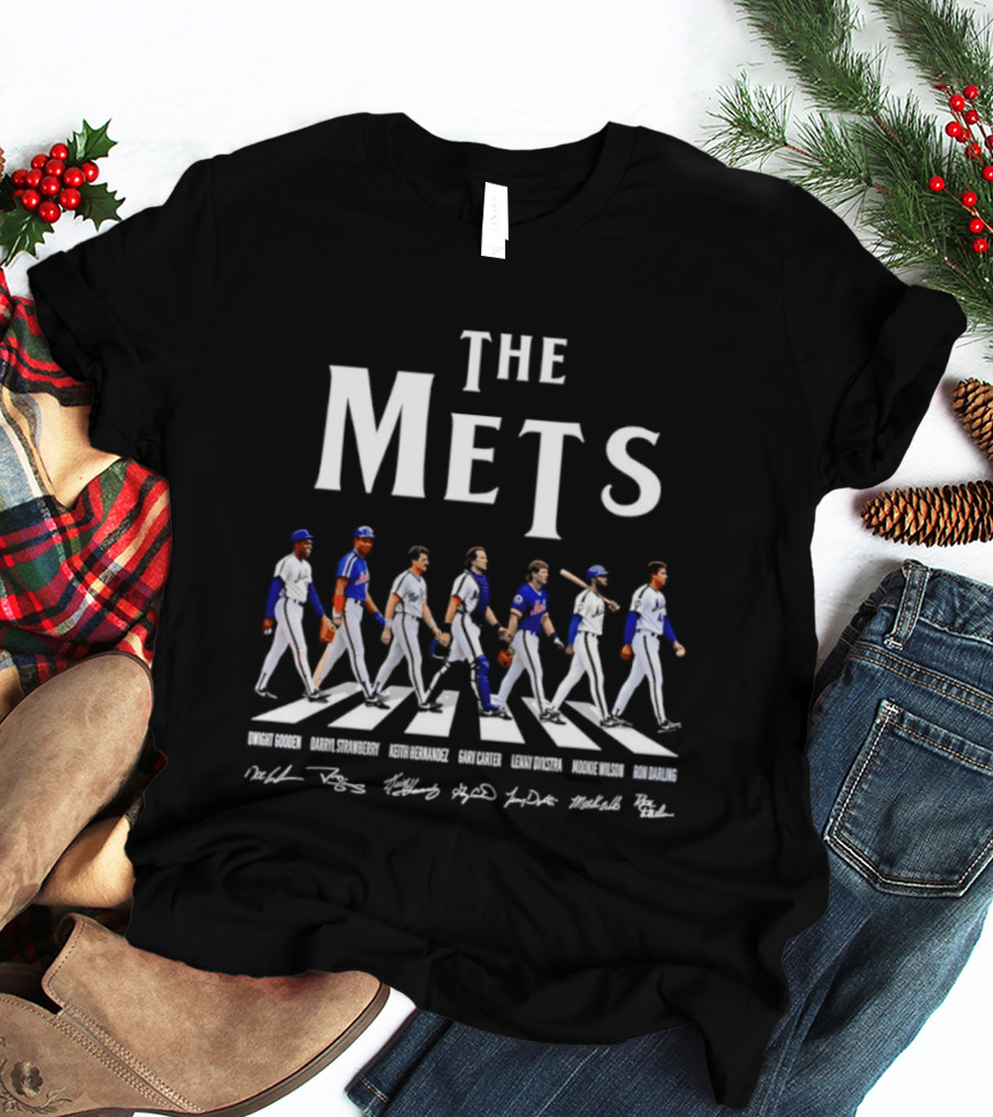 The Mets Dwight Gooden Darryl Strawberry Keith Hernandez Gary Carter Lenny Dykstra Mookie Wilson Ron Darling Abbey Road T-Shirt