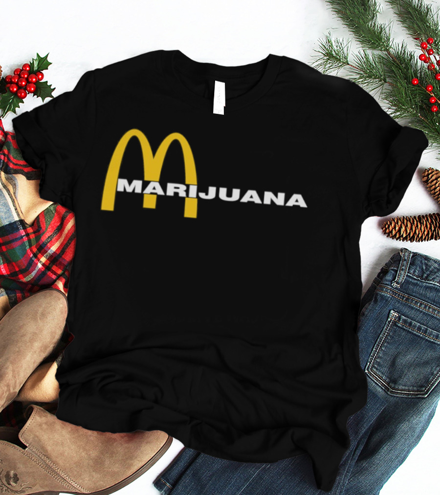 Marijuana Parody McDonald's Golden Arches T-Shirt