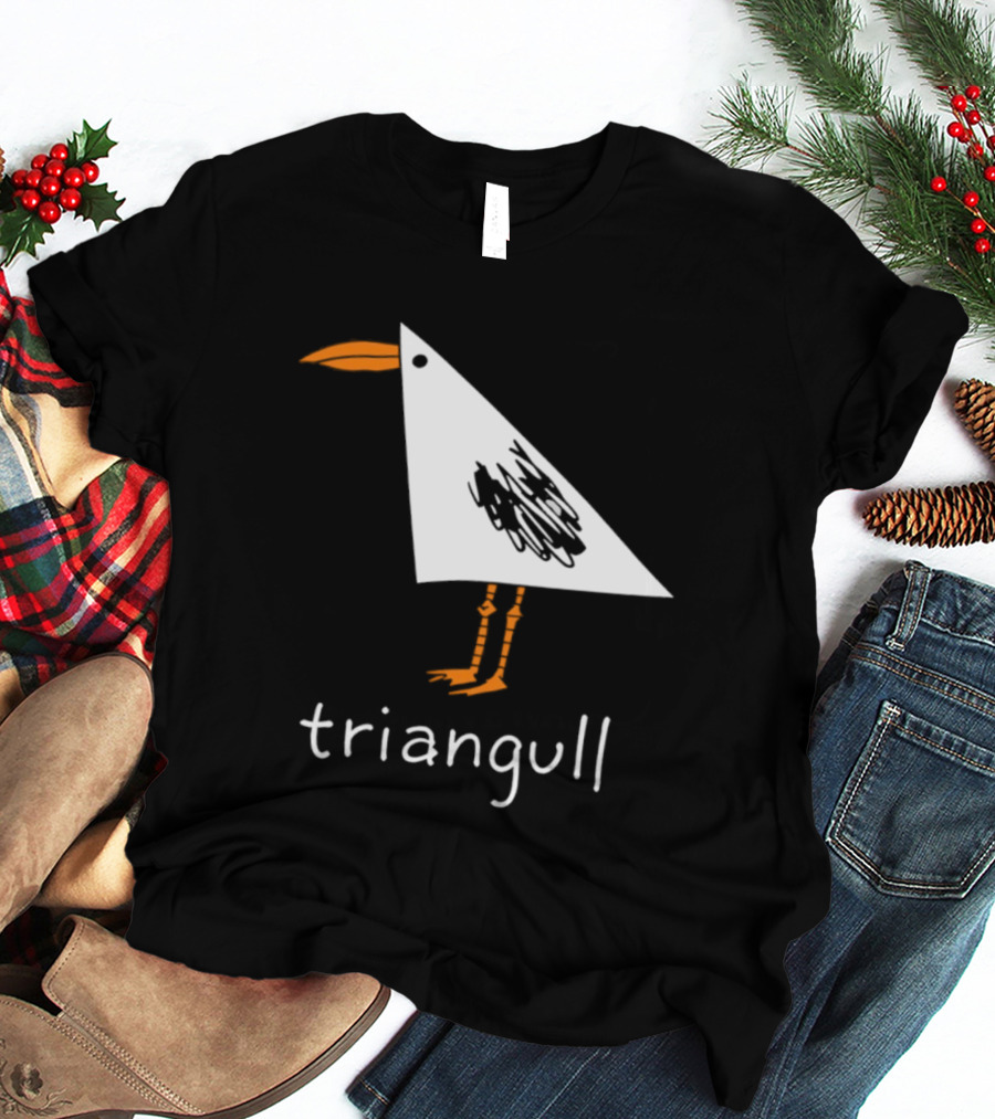 Triangull Seagull Triangle Bird Pun Triangular Art Bird T-Shirt