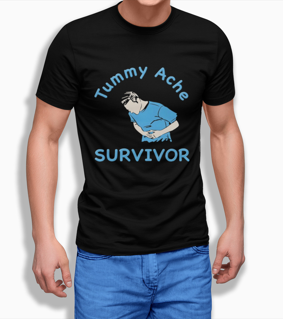 Tummy Ache Survivor Blue Figure T-Shirt