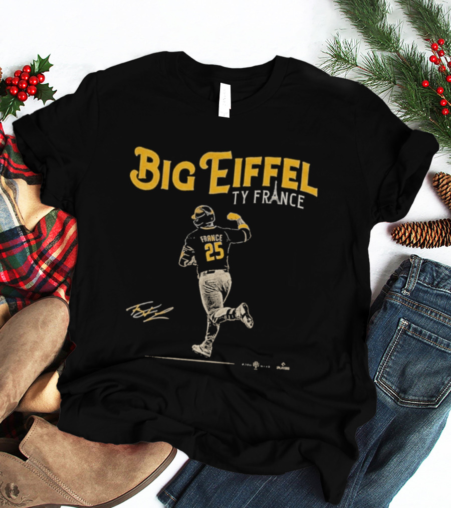 Big Eiffel Ty France 25 Baseball Player T-Shirt