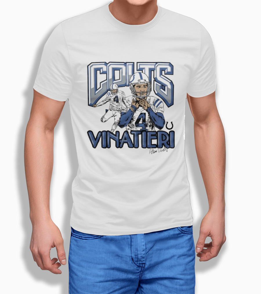 Indianapolis Colts Adam Vinatieri Football Number 4 Fan Gear T-Shirt