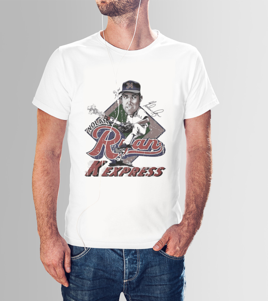 Nolan Ryan Texas Rangers Bruce Stark 34 K Express T-Shirt