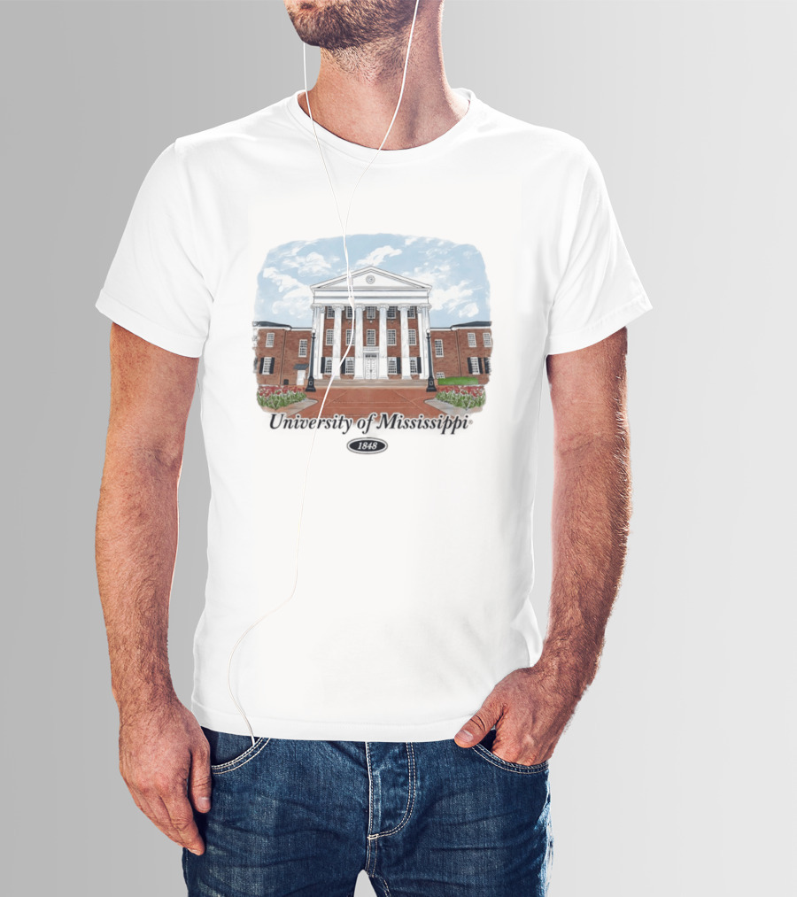 University Of Mississippi Ole Miss Rebels Football 1848 Campus Building T-Shirt