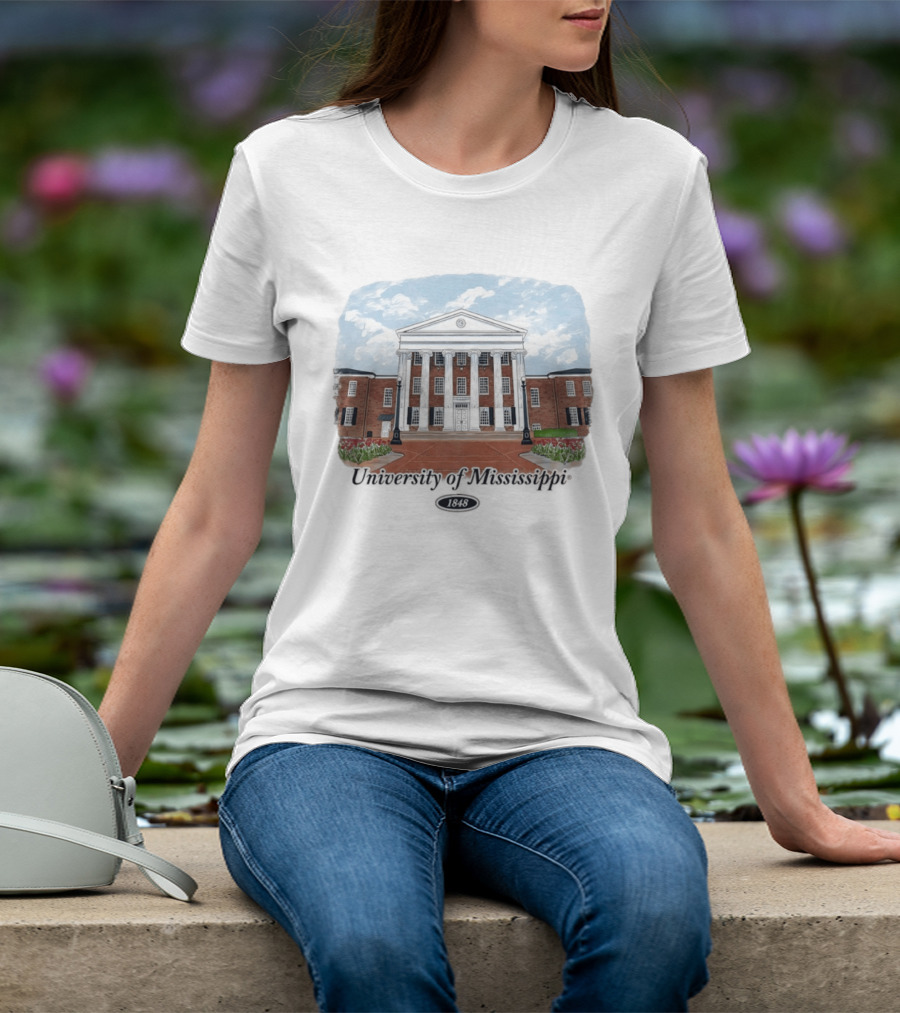 University Of Mississippi Ole Miss Rebels Football 1848 Campus Building T-Shirt
