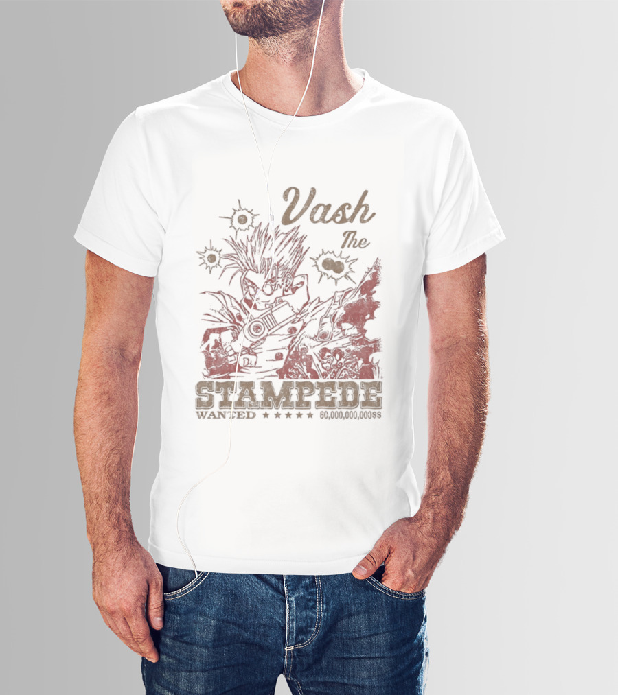 Vash The Stampede Wanted Bounty Hunter Anime T-Shirt