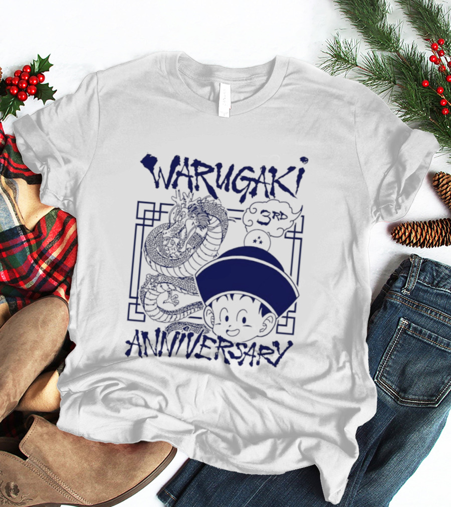 Warugaki 3th Anniversary With Dragon And Child In Blue T-Shirt