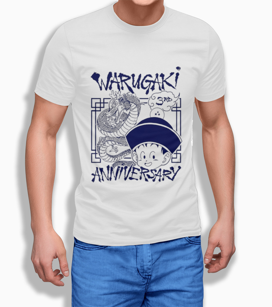 Warugaki 3th Anniversary With Dragon And Child In Blue T-Shirt