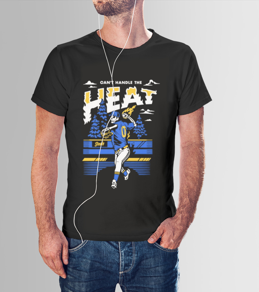 Can't Handle The Heat Baseball Skeleton Seattle Mariners T-Shirt