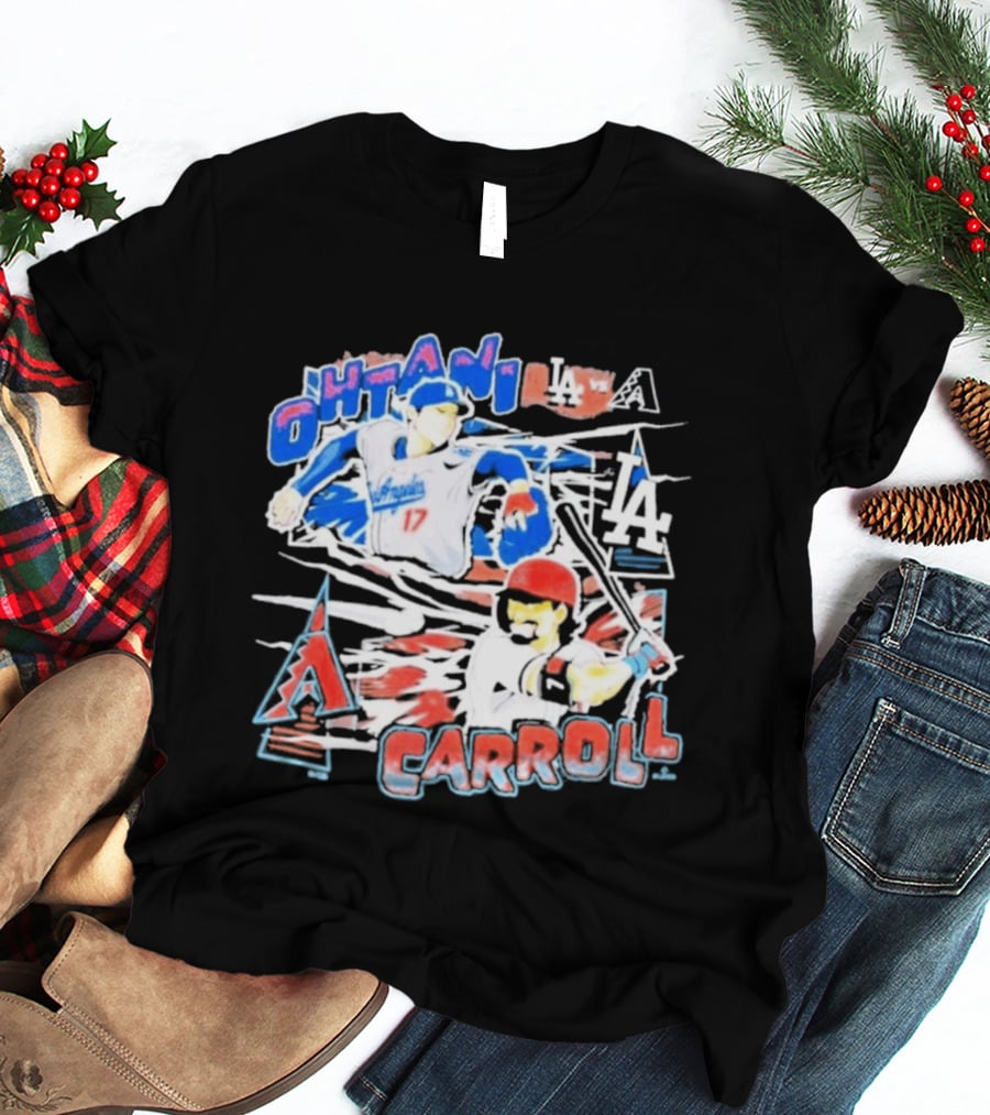 Ohtani Carroll Dodgers Angels Baseball T-Shirt