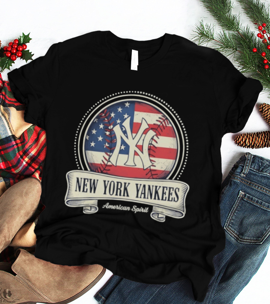 New York Yankees American Flag Baseball Emblem MLB T-Shirt