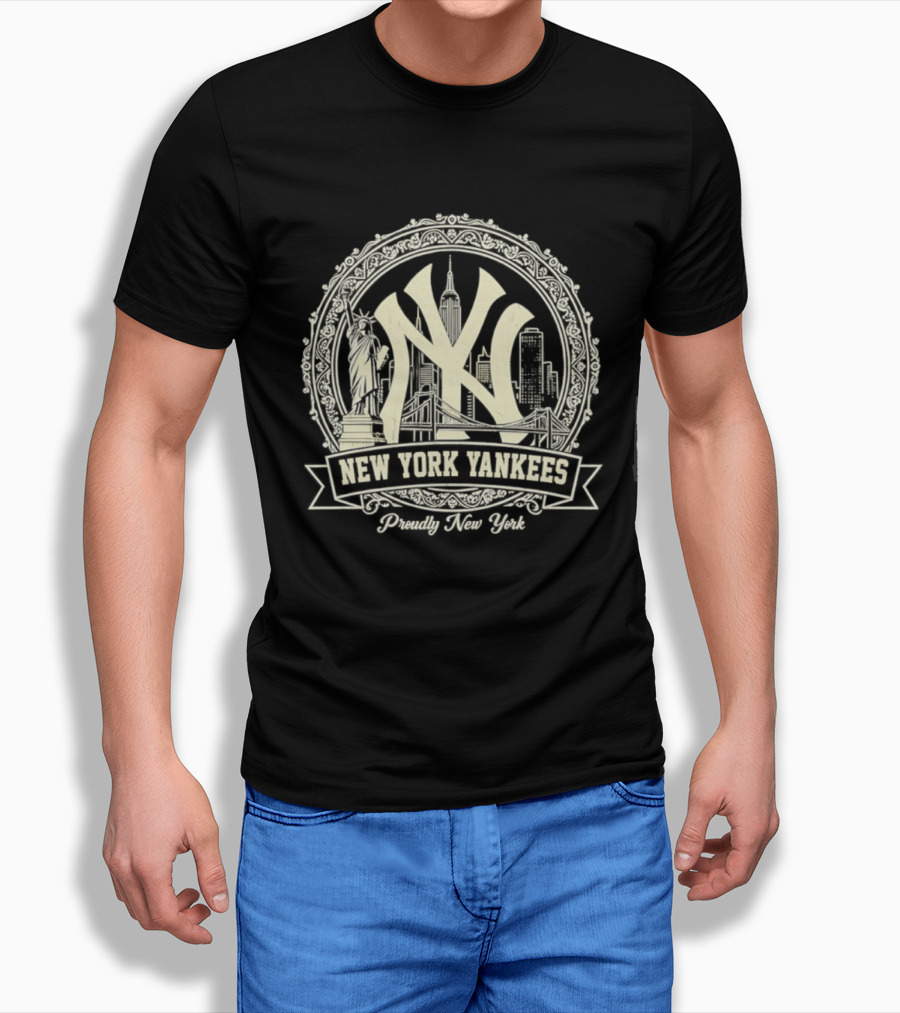 New York Yankees NY Skyline Proudly New York T-Shirt