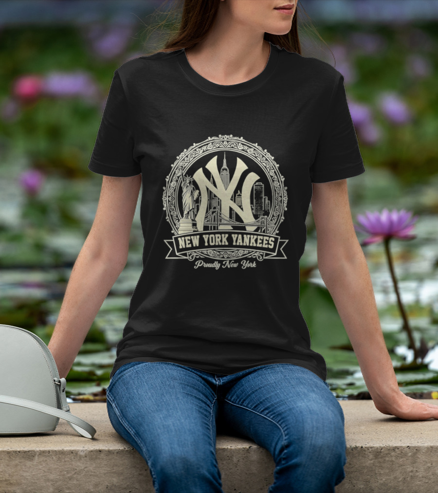 New York Yankees NY Skyline Proudly New York T-Shirt