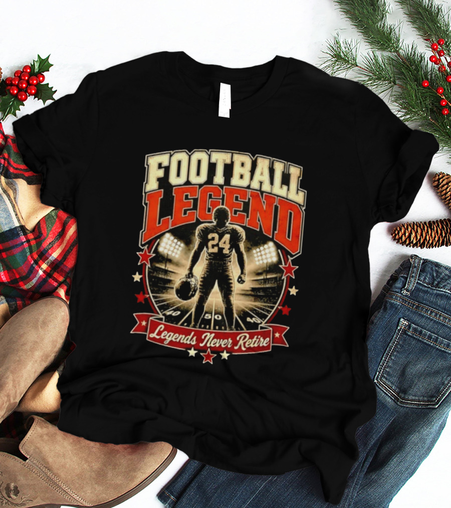 Football Legend 24 Legends Never Retire Stadium Stars T-Shirt