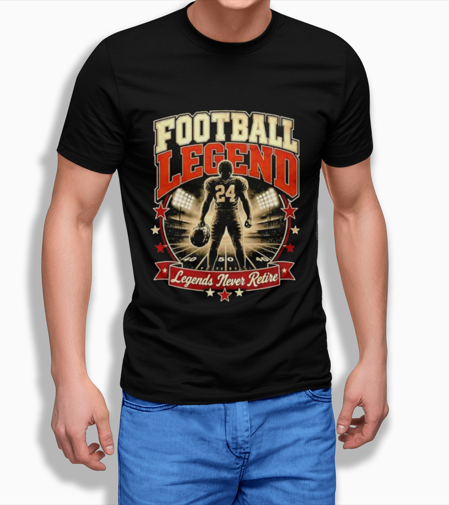 Football Legend 24 Legends Never Retire Stadium Stars T-Shirt