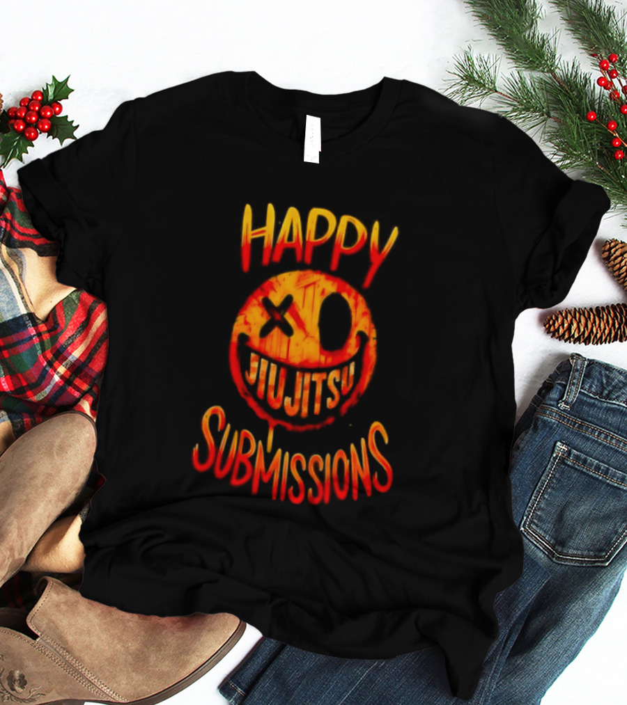 Happy Jiu Jitsu Submissions Playful Martial Arts Expression T-Shirt