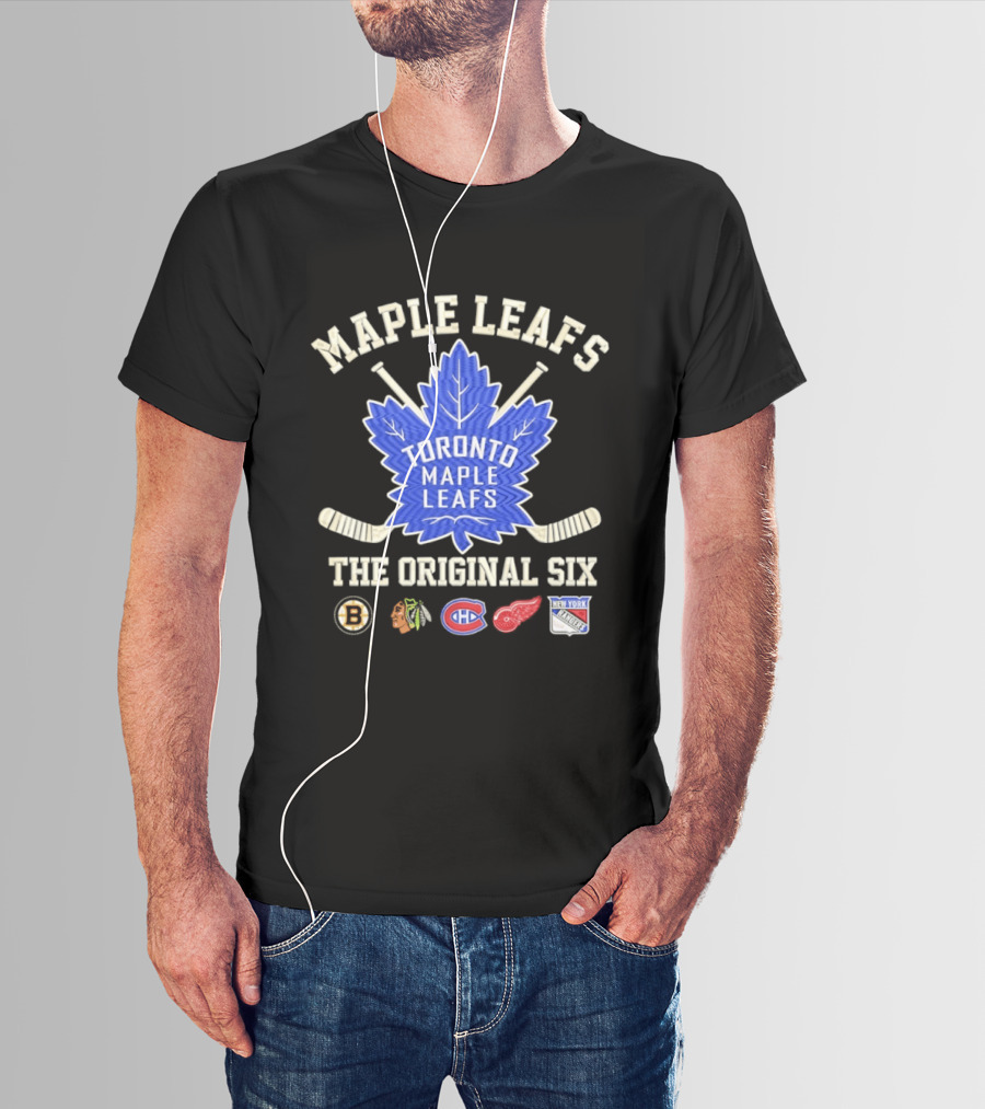 Toronto Maple Leafs The Original Six NHL Hockey Teams Logos T-Shirt