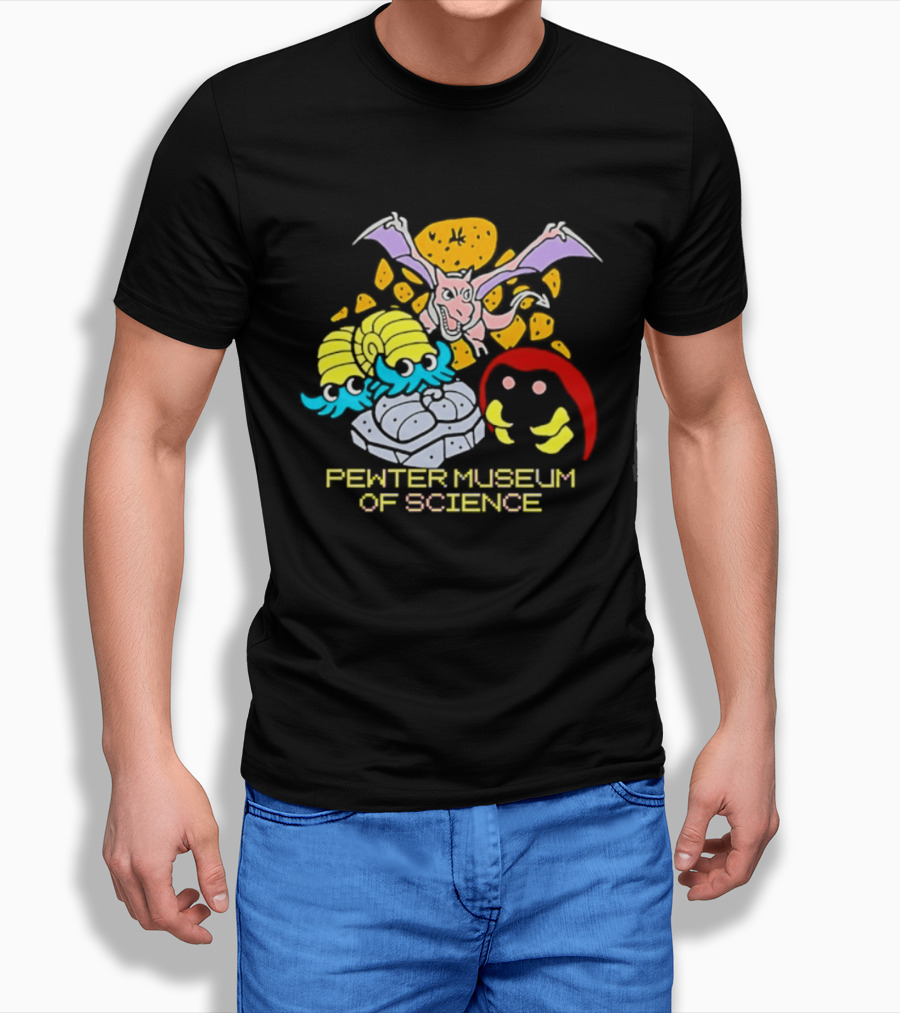 Pewter Museum Of Science Kabuto Omanyte Aerodactyl Fossils T-Shirt