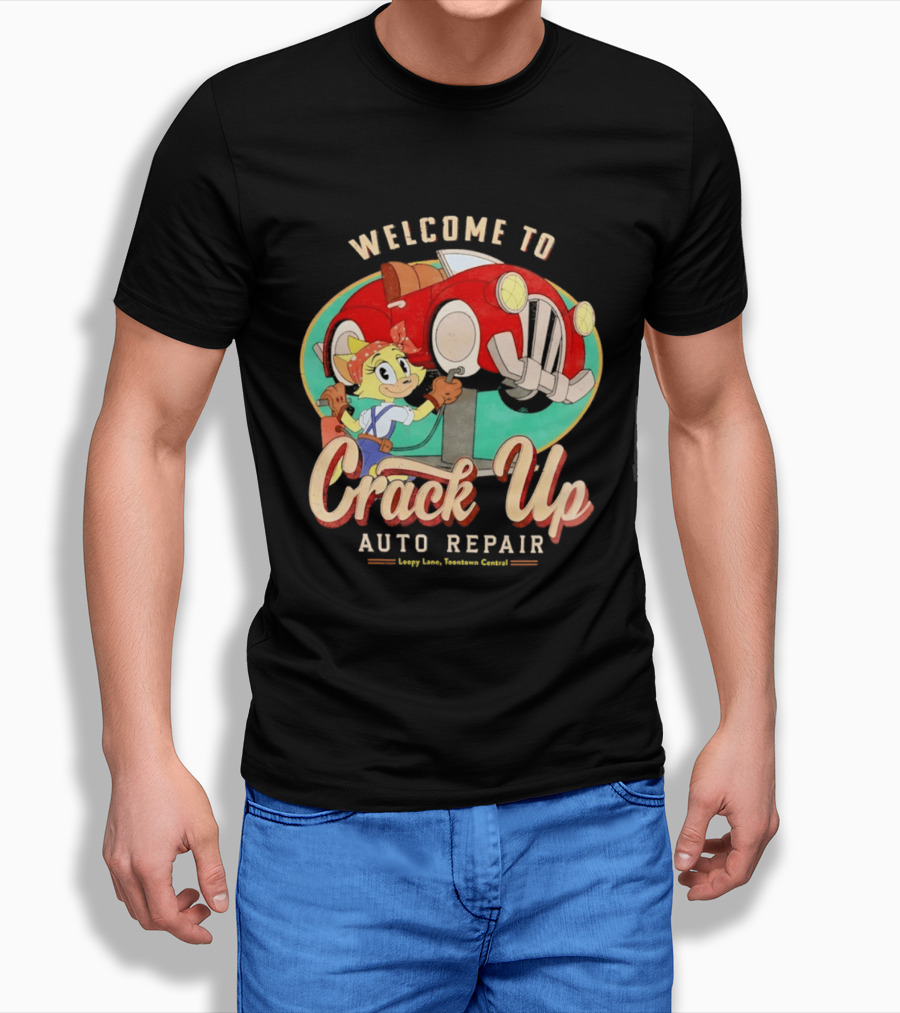 Welcome To Crack Up Auto Repair Happy Lane Towtown Cougars T-Shirt