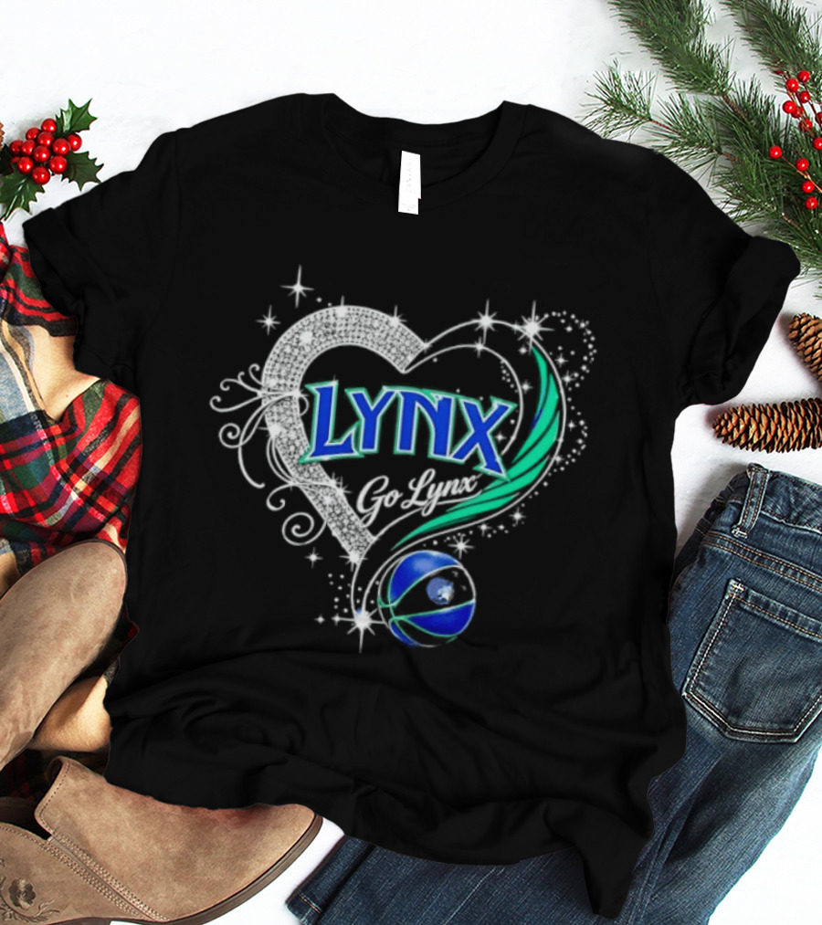 Lynx Go Lynx Minnesota Lynx WNBA Basketball Heart Stars T-Shirt