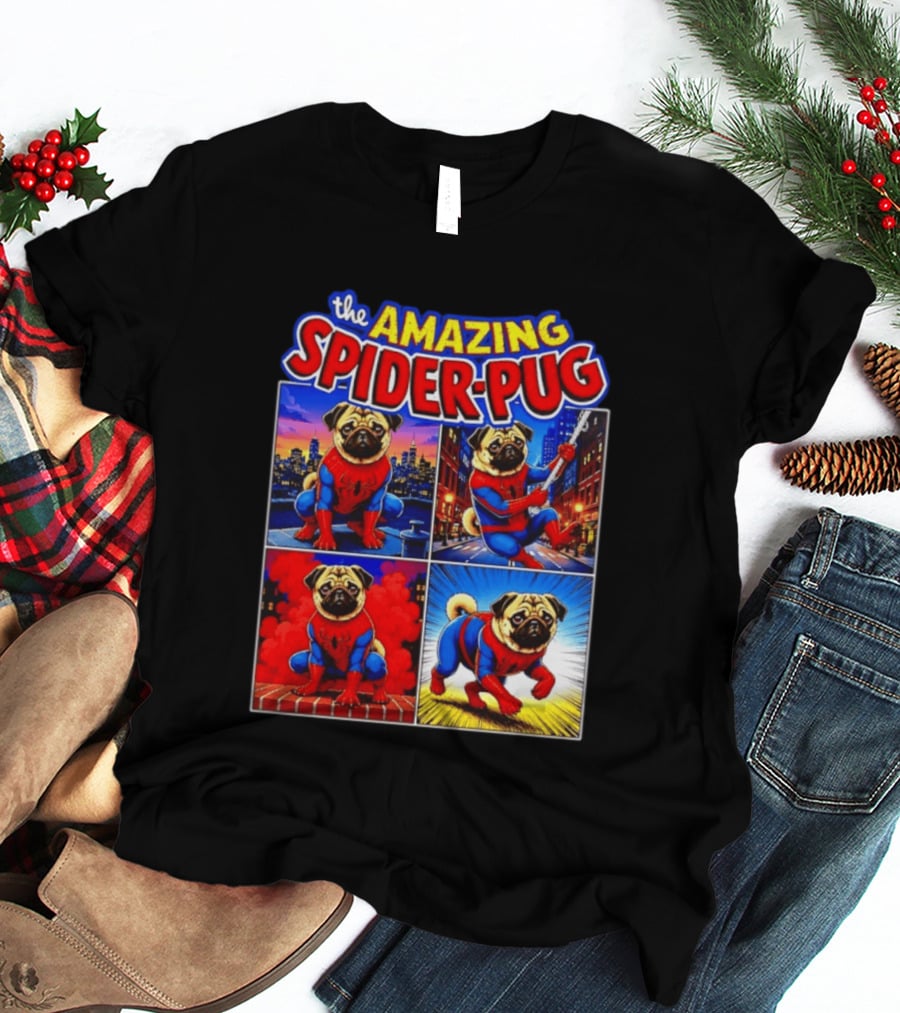 The Amazing Spider Pug Marvel Spider Man Parody Comic T-Shirt