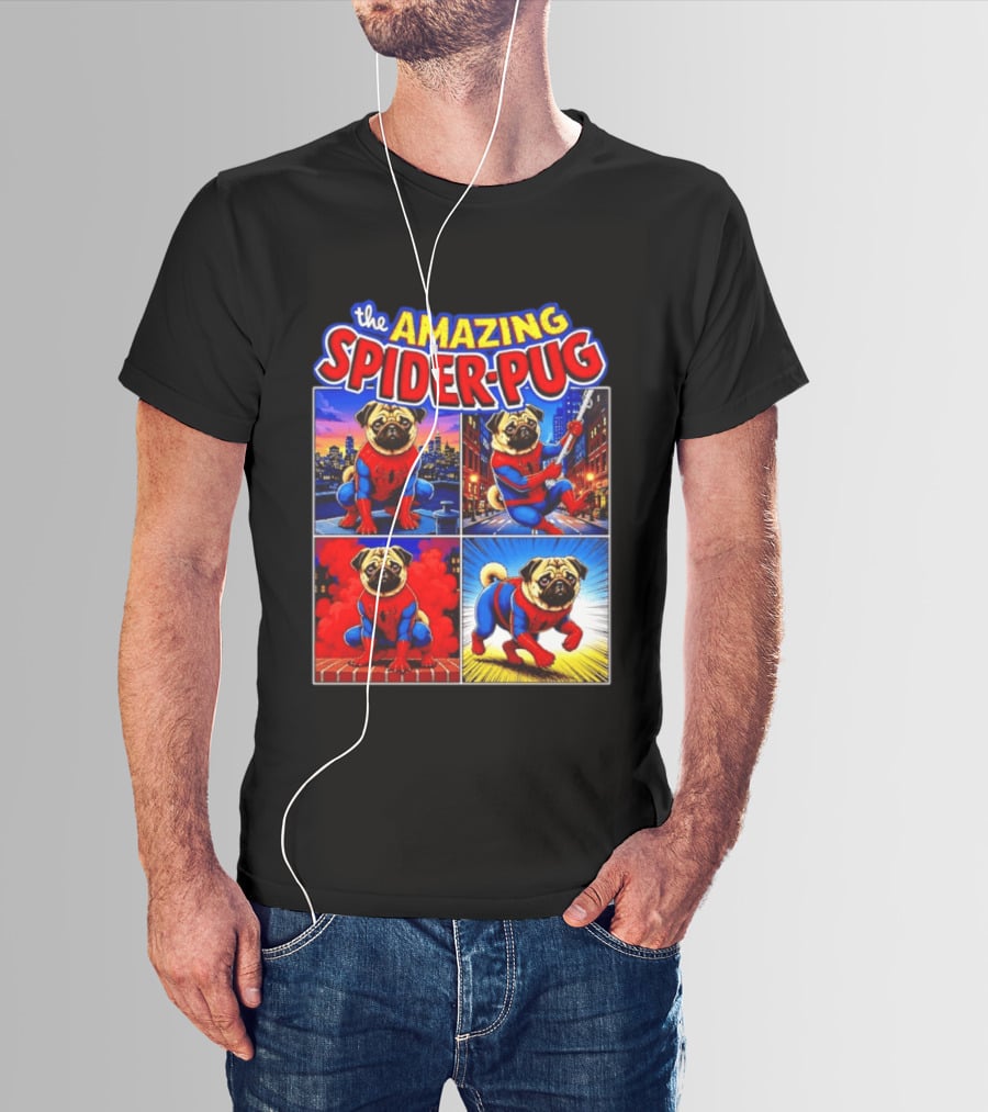The Amazing Spider Pug Marvel Spider Man Parody Comic T-Shirt