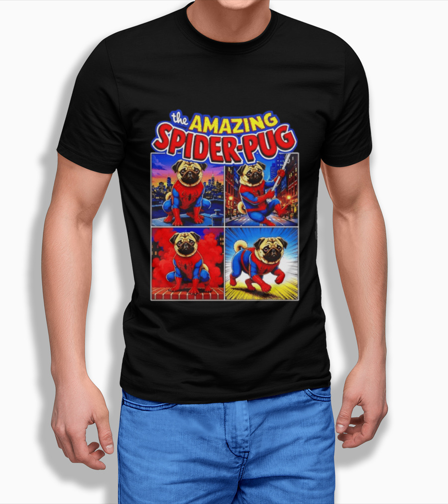 The Amazing Spider Pug Marvel Spider Man Parody Comic T-Shirt