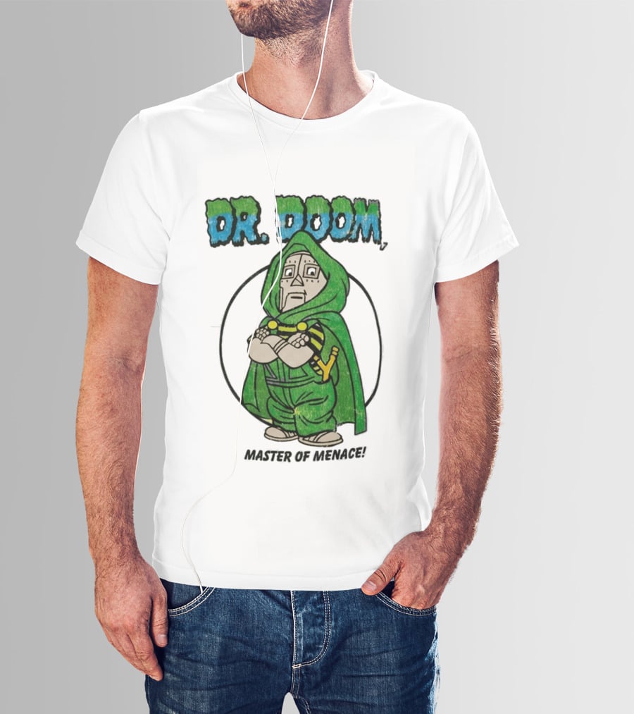 Dr Doom Master Of Menace Green Cloak Comic Style Villain T-Shirt