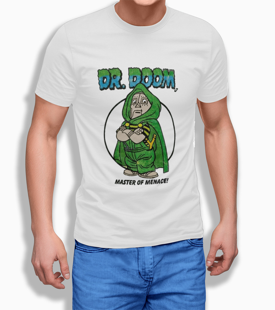 Dr Doom Master Of Menace Green Cloak Comic Style Villain T-Shirt