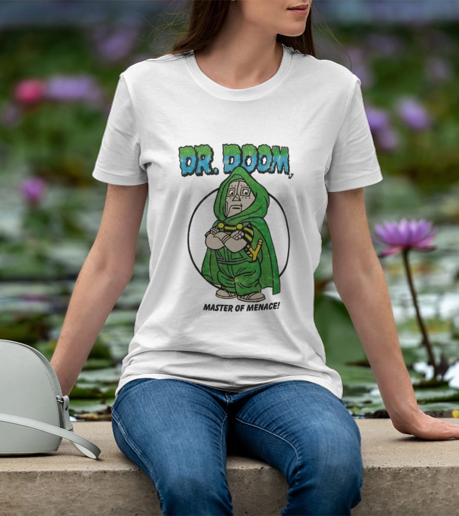 Dr Doom Master Of Menace Green Cloak Comic Style Villain T-Shirt