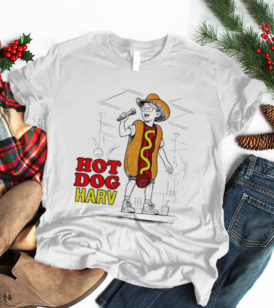 HOT DOG HARV Costume Stage Microphone Cowboy Hat T-Shirt