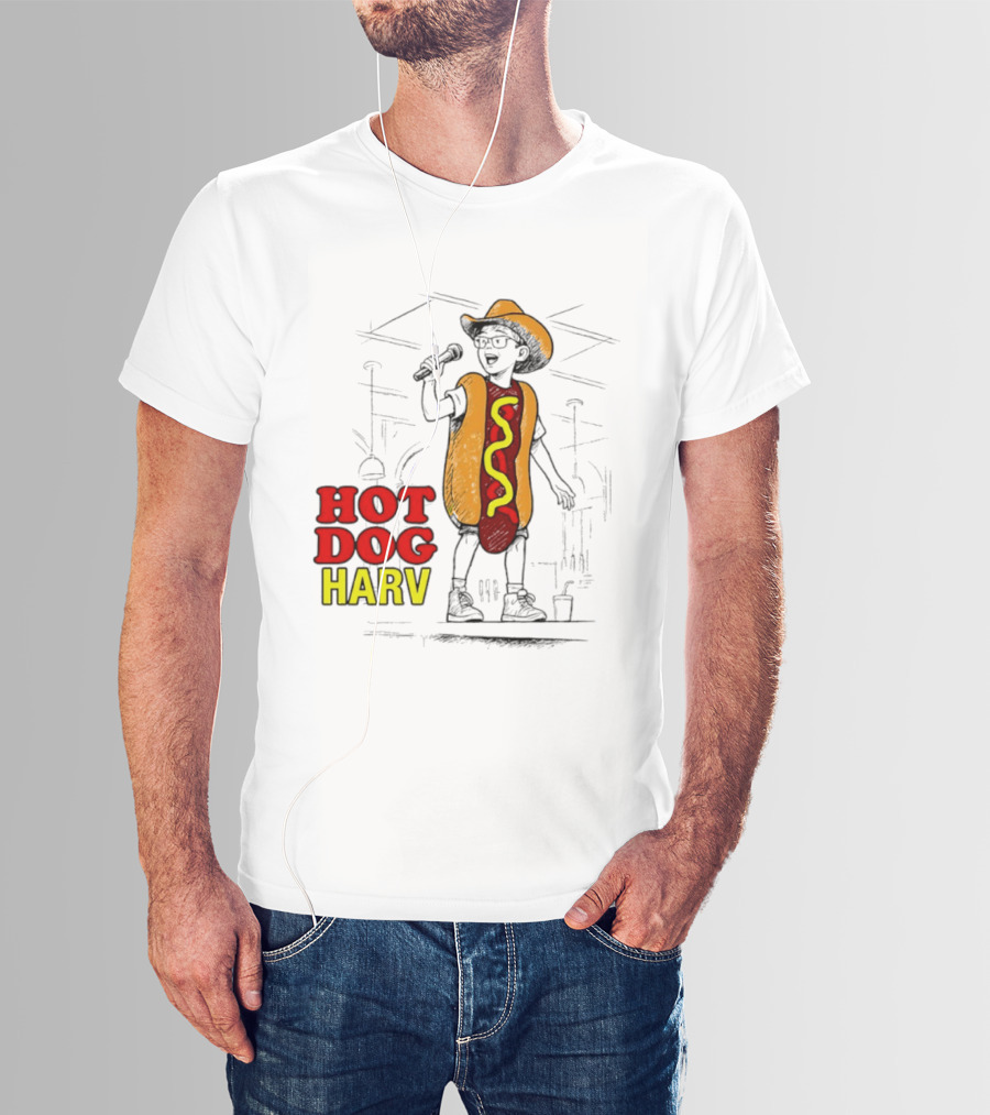 HOT DOG HARV Costume Stage Microphone Cowboy Hat T-Shirt