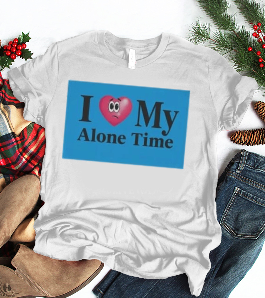 I Heart My Alone Time With Pink Heart Eyes T-Shirt