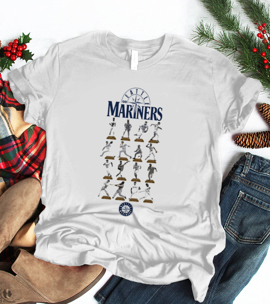 Seattle Mariners Legends Hall Of Fame Player Silhouettes And Washington State Ferries Wheel T-Shirt