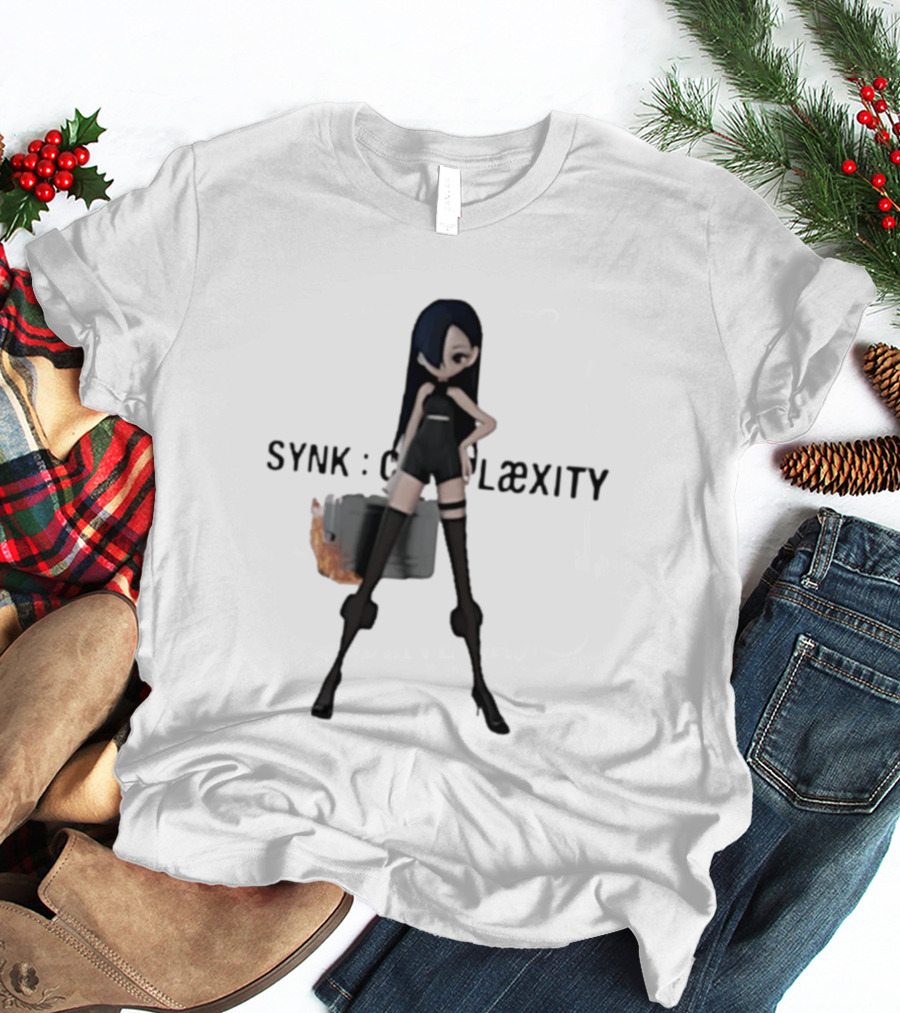 SYNK COMPLaeXITY Mysterious Anime Character With Burning Suitcase T-Shirt