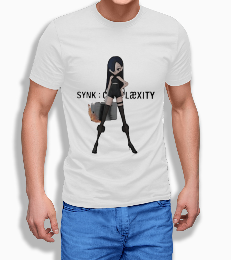 SYNK COMPLaeXITY Mysterious Anime Character With Burning Suitcase T-Shirt